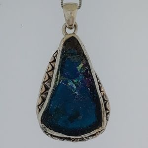 Sterling Silver Roman Glass One of a Kind Necklace
